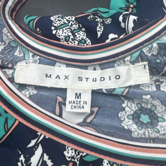 Max Studio Women’s Colorful Sleeveless Shift Dress Key Hole Back Sz M - Picture 9 of 12